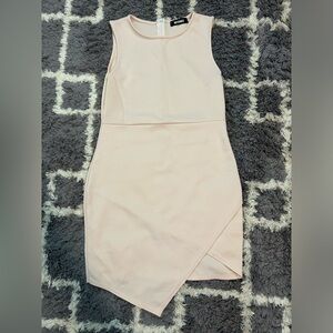 Blush pink asymmetrical, mini dress